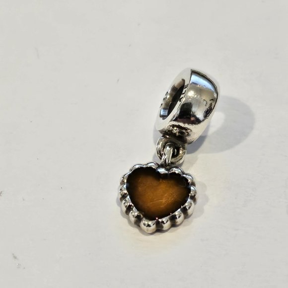 New Pandora Retired Brown Enamel Pandora Forever Dangle - 790471E10 - Picture 6 of 6